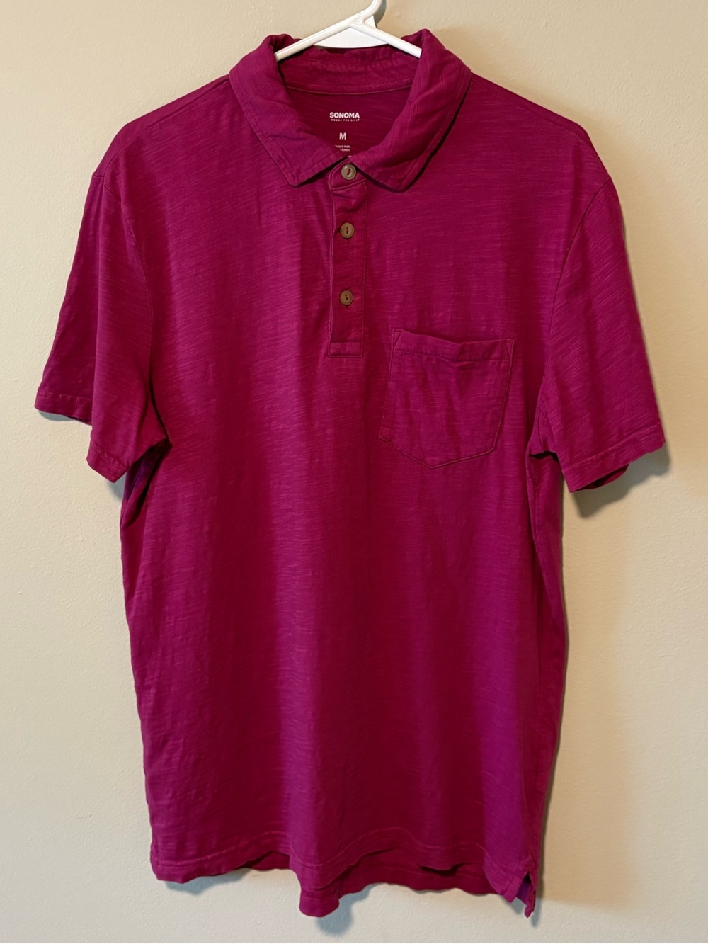 Sonoma Men's Short-Sleeve Polo Shirt in Burgundy